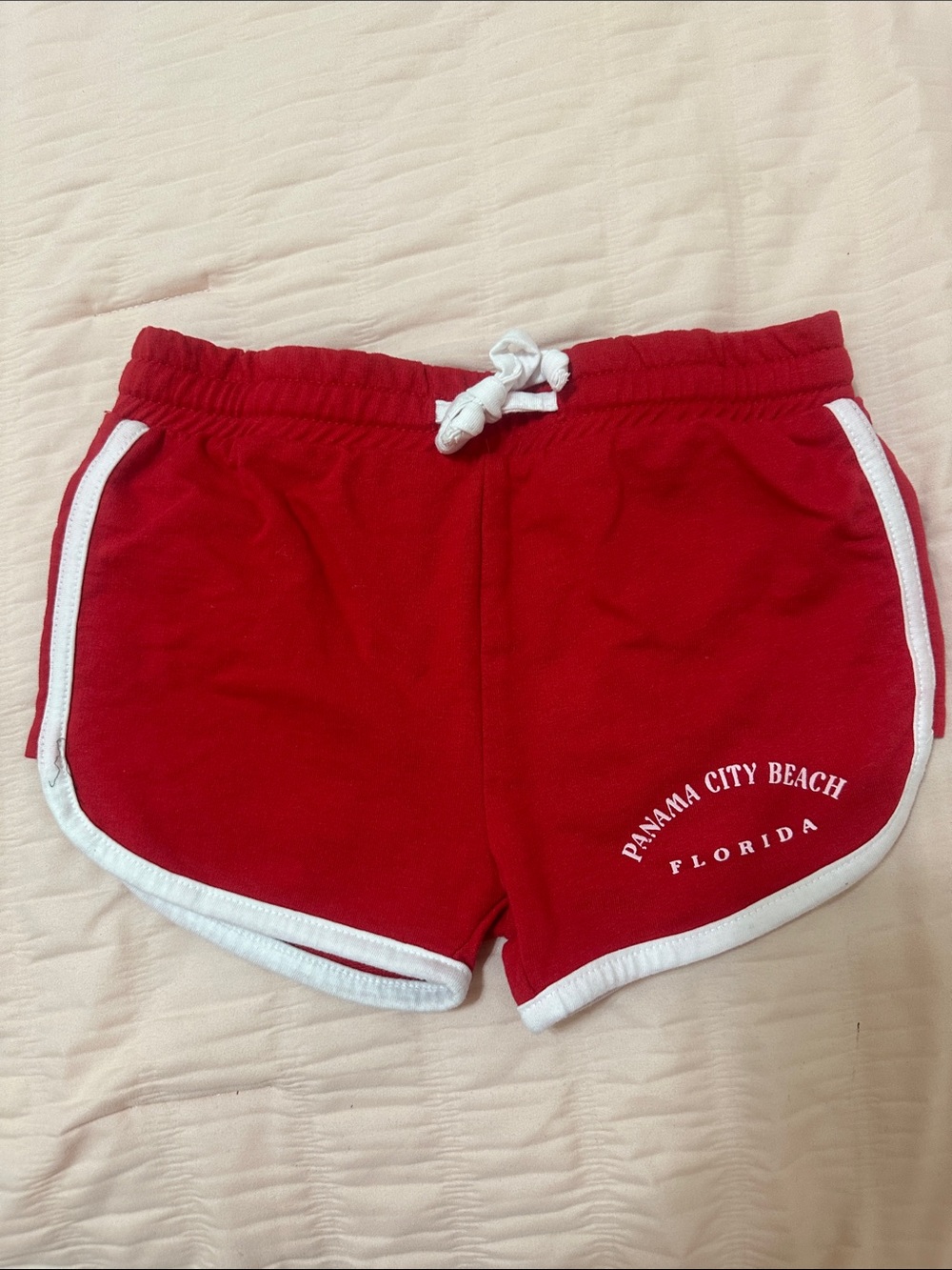 Red Kids' Athletic Shorts with White Trim - Panama City Beach Graphic NWOT